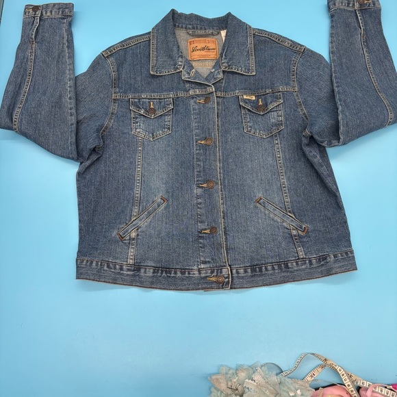 Levi Strauss Women’s Denim Jean Medium Blue Jacket Size XL - Picture 2 of 12
